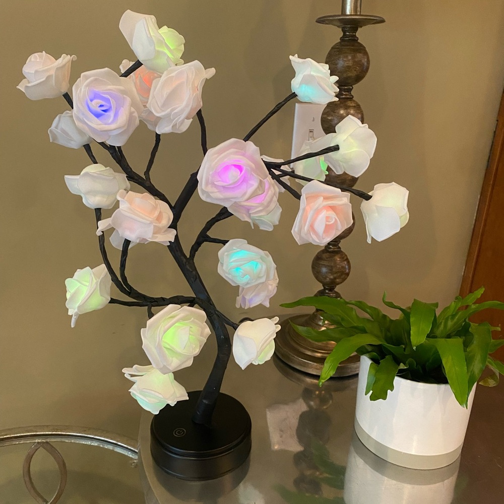 Multi-Color Rose Tree Lamp